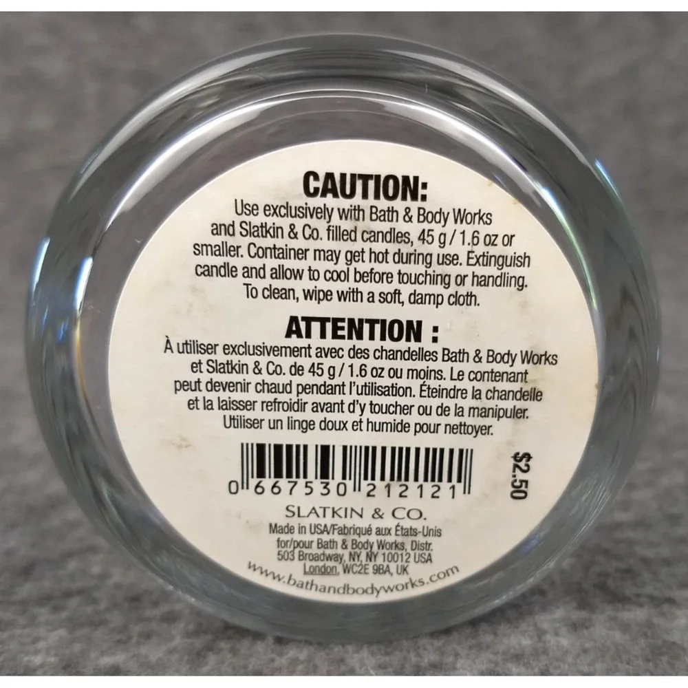 Slatkin Co Bath Body Works Mini‎ Candle CREAMY PUMPKIN 1.6 oz Clear Glass Holder